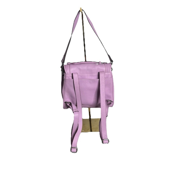 Aimee Kestenberg Lavender Purple Women’s Lift Me Up Convertible Leather Backpack - Picture 6 of 12